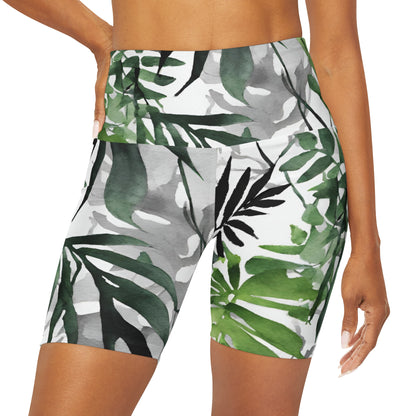 Watercolor Vines | High Waisted Yoga Shorts | Aro