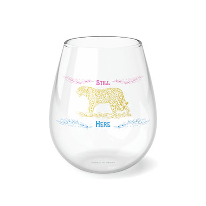 Still Here Jaguar | 11.75 oz Stemless Wine Glass | Pan