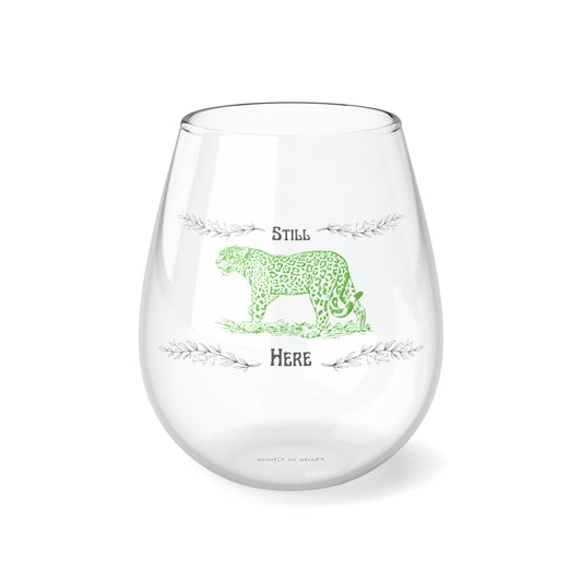 Still Here Jaguar | 11.75 oz Stemless Wine Glass | Aro