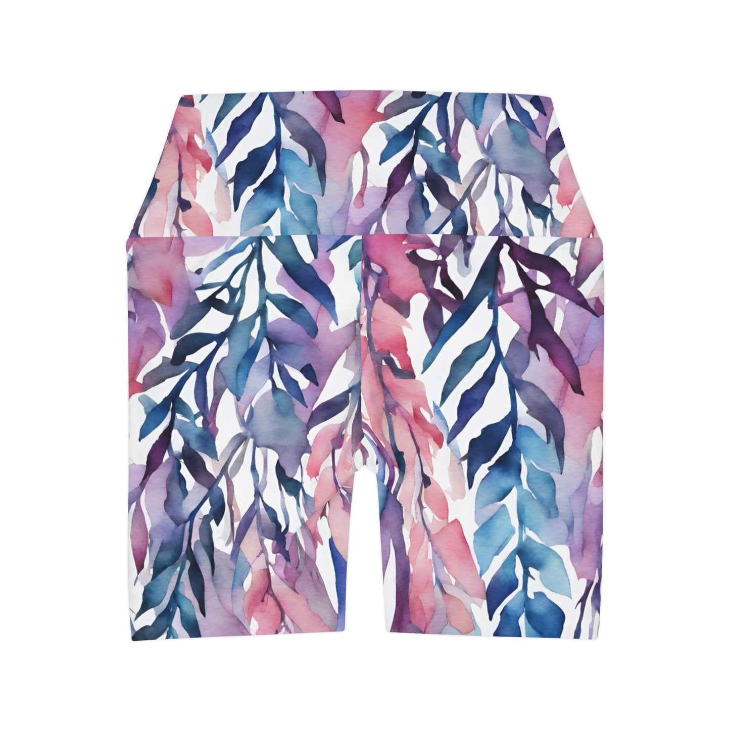 Watercolor Vines | High Waisted Yoga Shorts | Bi