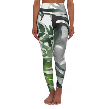 Watercolor Vines | High Waisted Yoga Leggings | Aro