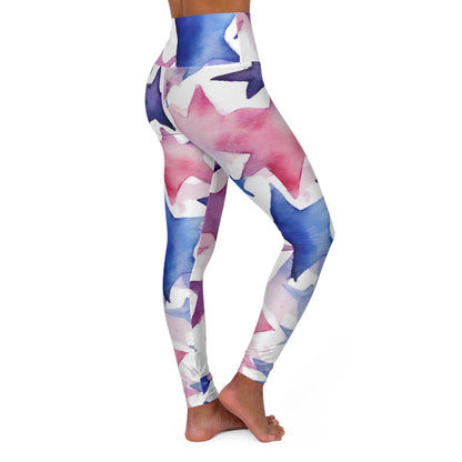 Watercolor Stars | High Waisted Yoga Leggings | Bi