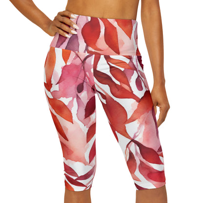 Watercolor Vines | High Waisted Yoga Capri | Lesbian