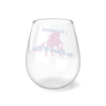 Transcendence Unicorn | 11.75 oz Stemless Wine Glass | Trans