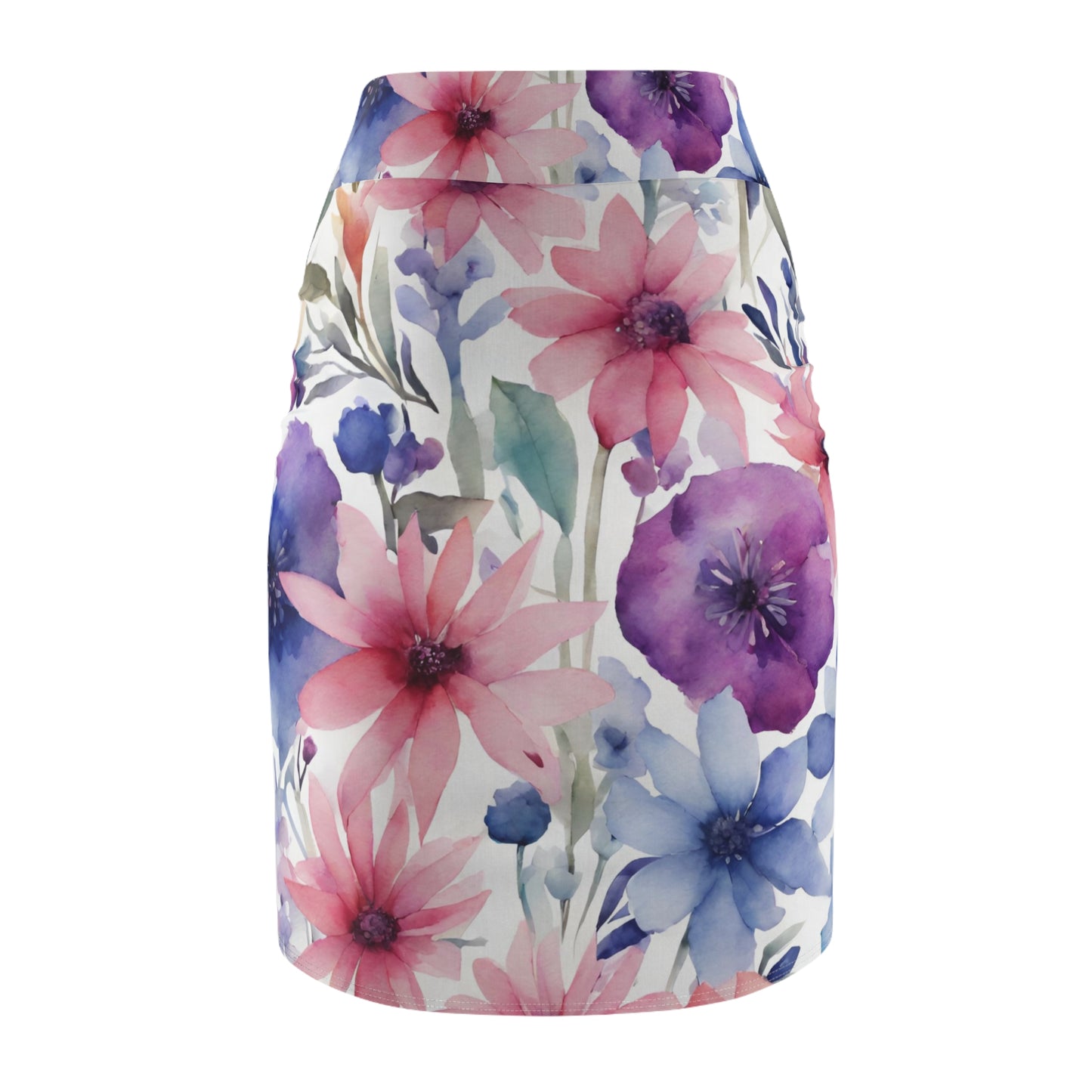 Watercolor Flowers | Pencil Skirt | Bi