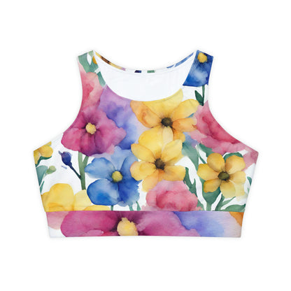 Watercolor Flowers | Sport Bra | Pan