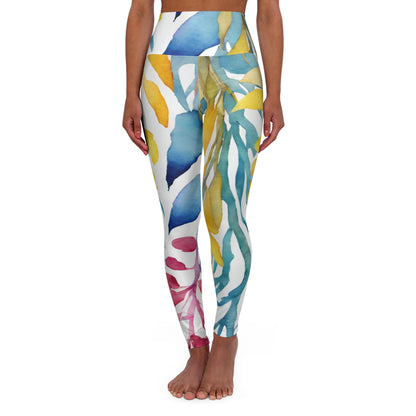 Watercolor Vines | High Waisted Yoga Leggings | Pan