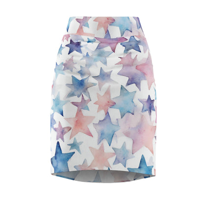 Watercolor Stars| Pencil Skirt | Trans