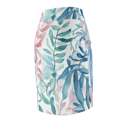 Watercolor Vines | Pencil Skirt | Trans