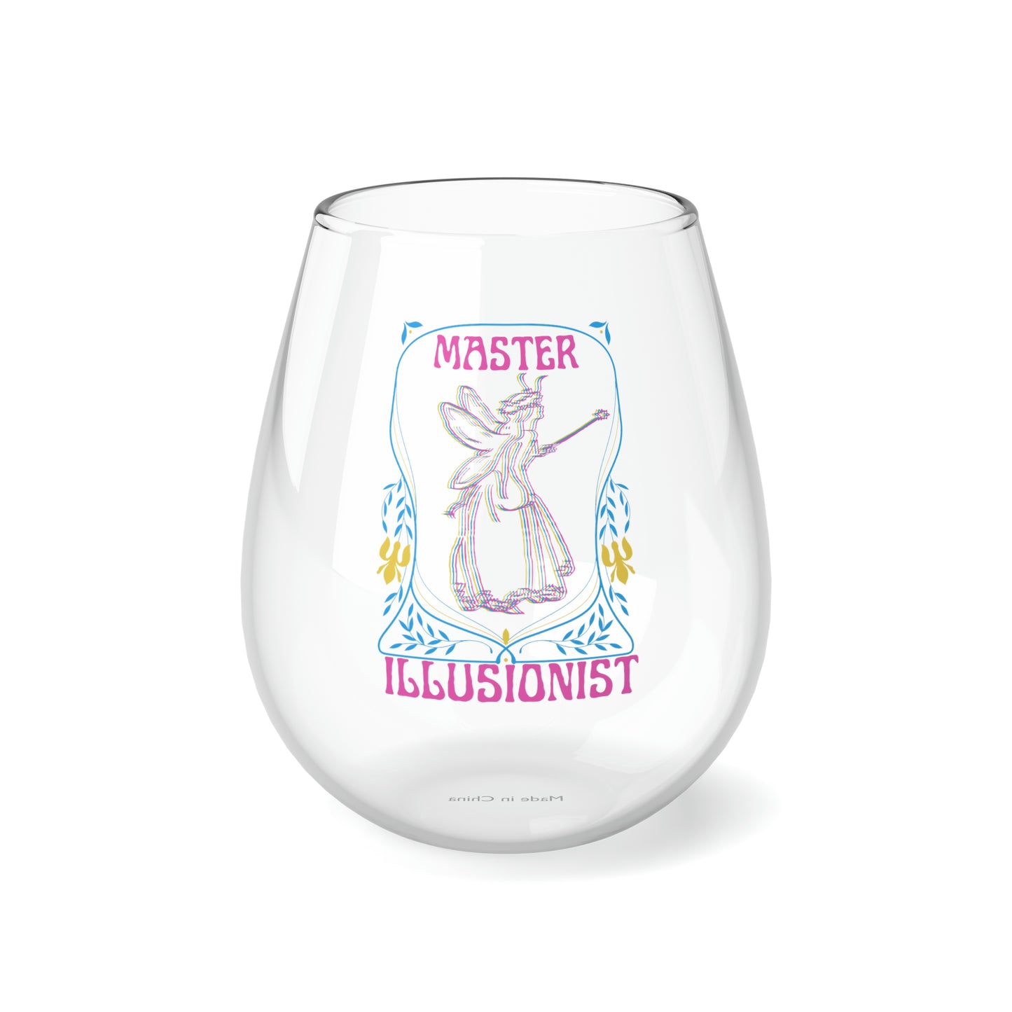 Master Illusionist Faerie | 11.75 oz Stemless Wine Glass | Pan