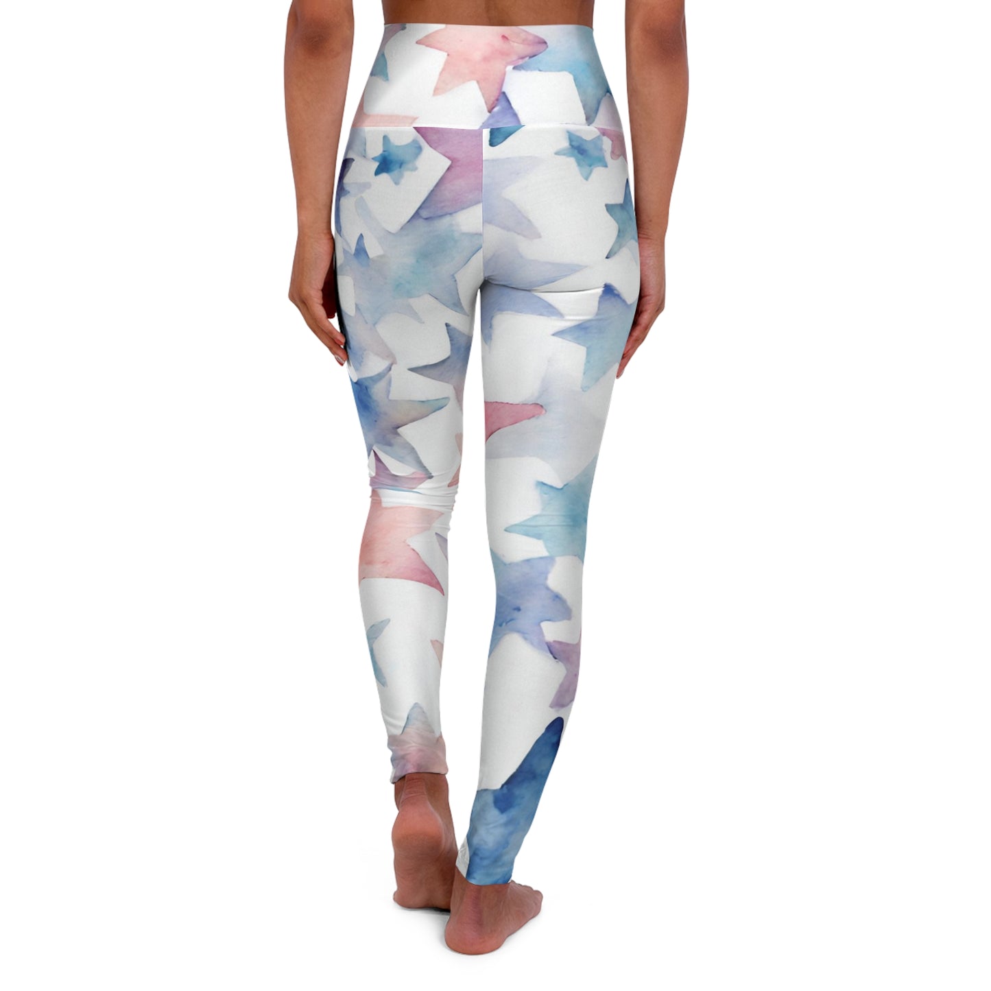 Watercolor Stars | High Waisted Yoga Leggings | Trans