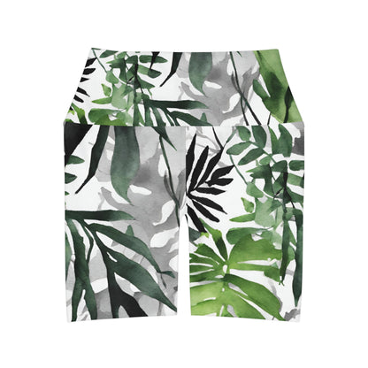 Watercolor Vines | High Waisted Yoga Shorts | Aro