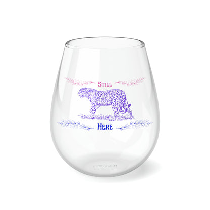 Still Here Jaguar | 11.75 oz Stemless Wine Glass | Bi