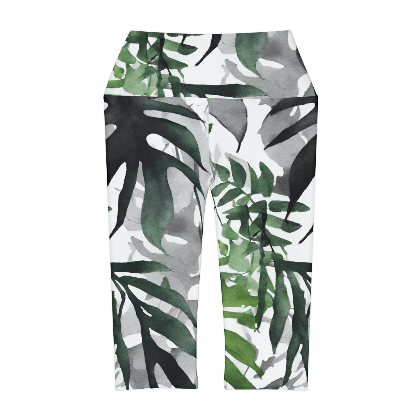 Watercolor Vines | High Waisted Yoga Capri | Aro