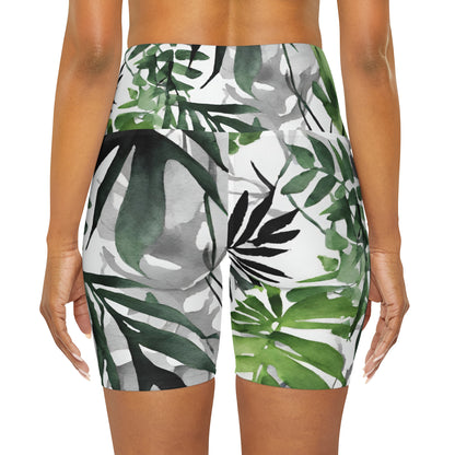 Watercolor Vines | High Waisted Yoga Shorts | Aro