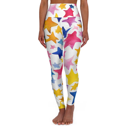 Watercolor Stars | High Waisted Yoga Leggings | Pan