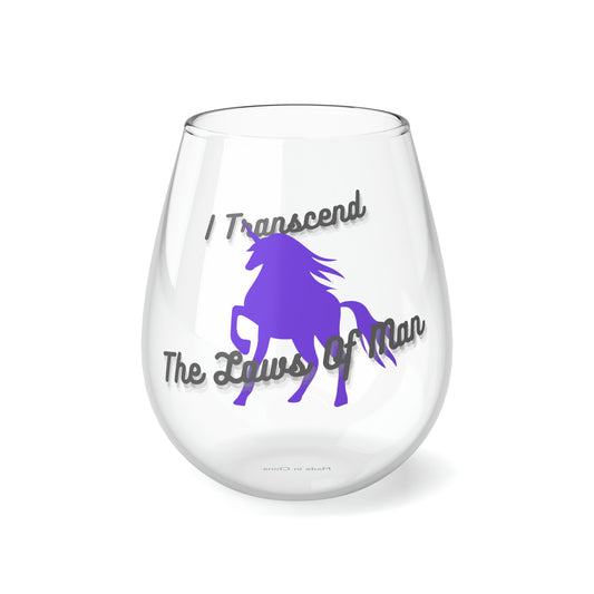 Transcendence Unicorn | 11.75 oz Stemless Wine Glass | Ace