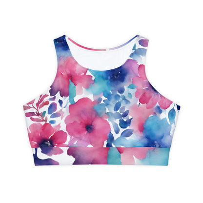 Watercolor Flowers | Sport Bra | Trans