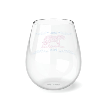 Still Here Jaguar | 11.75 oz Stemless Wine Glass | Trans