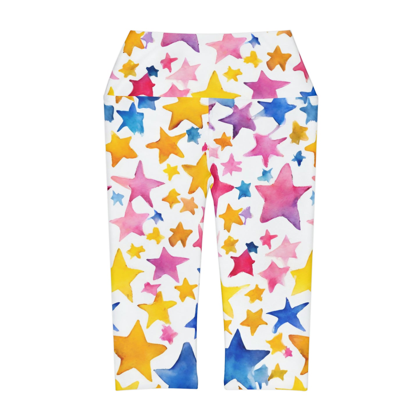 Watercolor Stars | High Waisted Yoga Capri | Pan