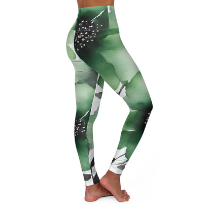 Watercolor Flowers | High Waisted Yoga Leggings | Aro