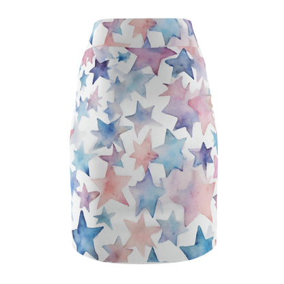 Watercolor Stars| Pencil Skirt | Trans