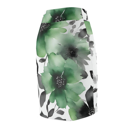 Watercolor Flowers | Pencil Skirt | Aro