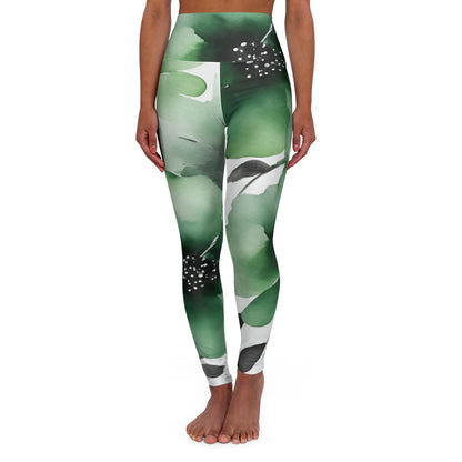 Watercolor Flowers | High Waisted Yoga Leggings | Aro