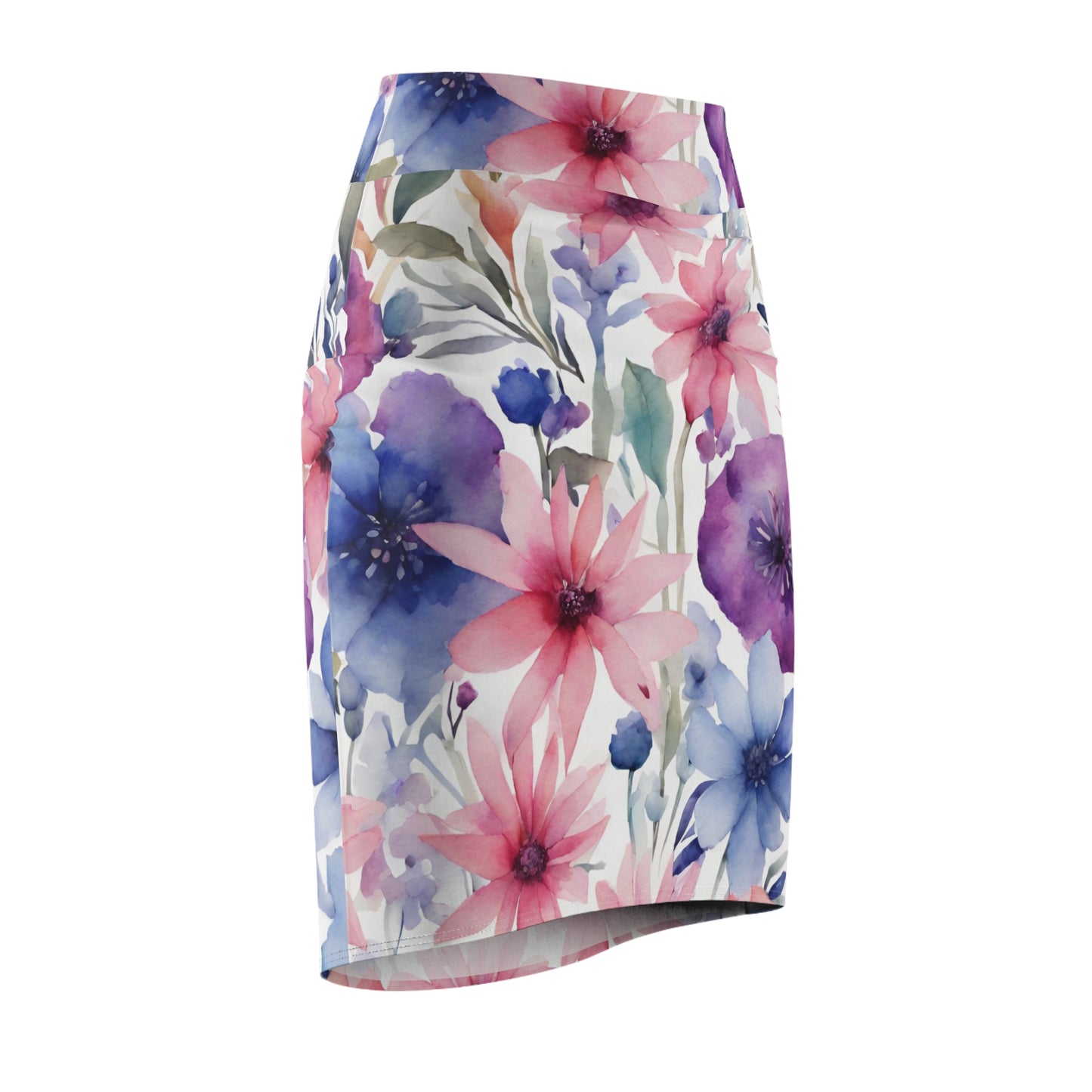 Watercolor Flowers | Pencil Skirt | Bi