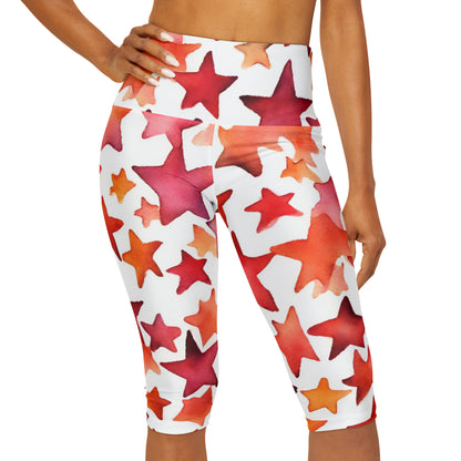 Watercolor Stars | High Waisted Yoga Capri | Lesbian