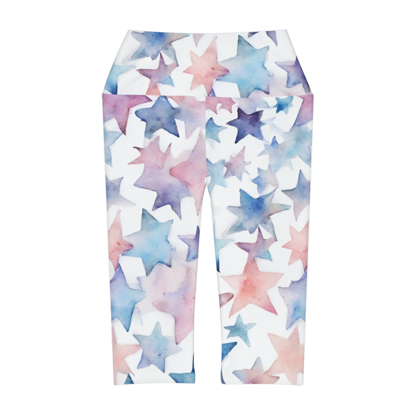 Watercolor Stars | High Waisted Yoga Capri | Trans