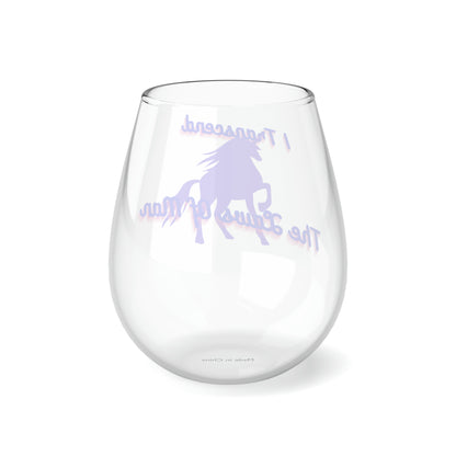 Transcendence Unicorn | 11.75 oz Stemless Wine Glass | Bi